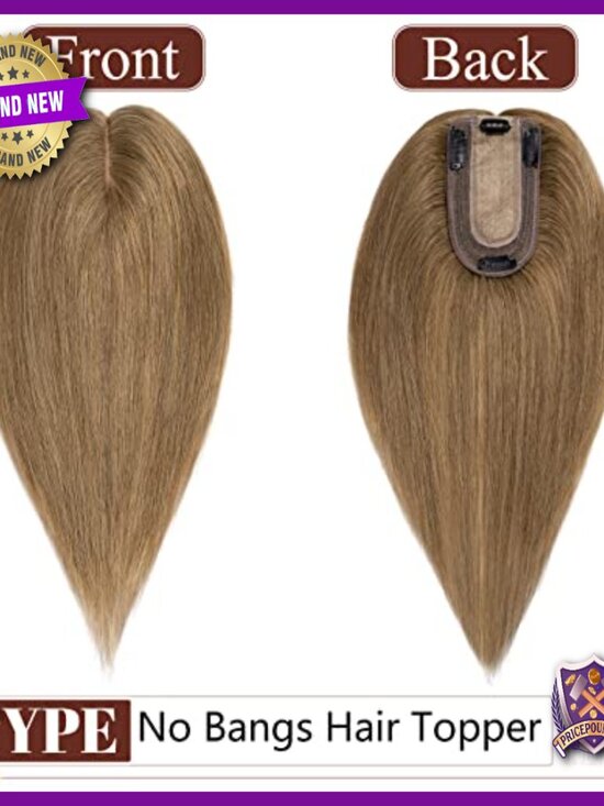 Real Human Hair Topper No Bangs 8 Inch Volume for Thinning Hair main image 4